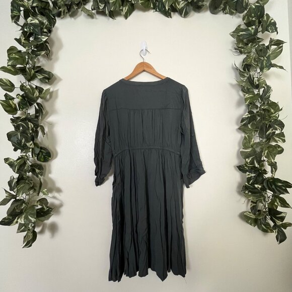 Torrid Mini Challis Lace Up Long Sleeve Shirt Dress Grey Women’s Size 0 / L - Picture 2 of 11